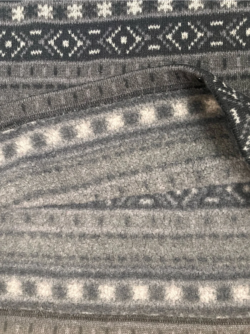 North Face Tsillan 1/4-Zip Fleece Pullover Sweater Jacket Mens Large Grey White